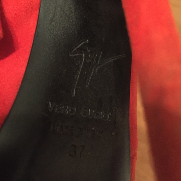 Giuseppe Zanotti Red Suede Heels - Picture 4 of 8